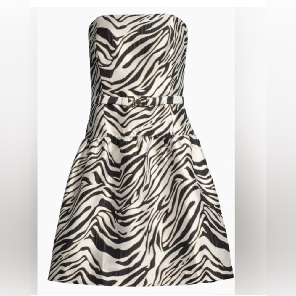 NWT Lilly Pulitzer Akela Zebra Strapless Dress - Picture 2 of 6